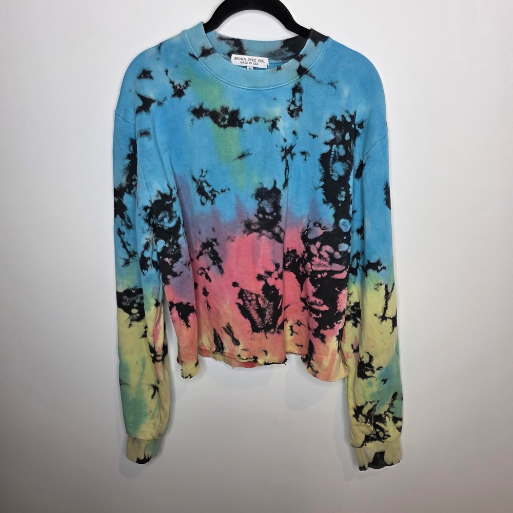 Brown Dyed Girl Sweatshirt‎ Womens Medium